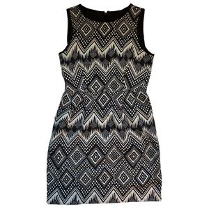 J. Crew Black and White Zigzag Dress